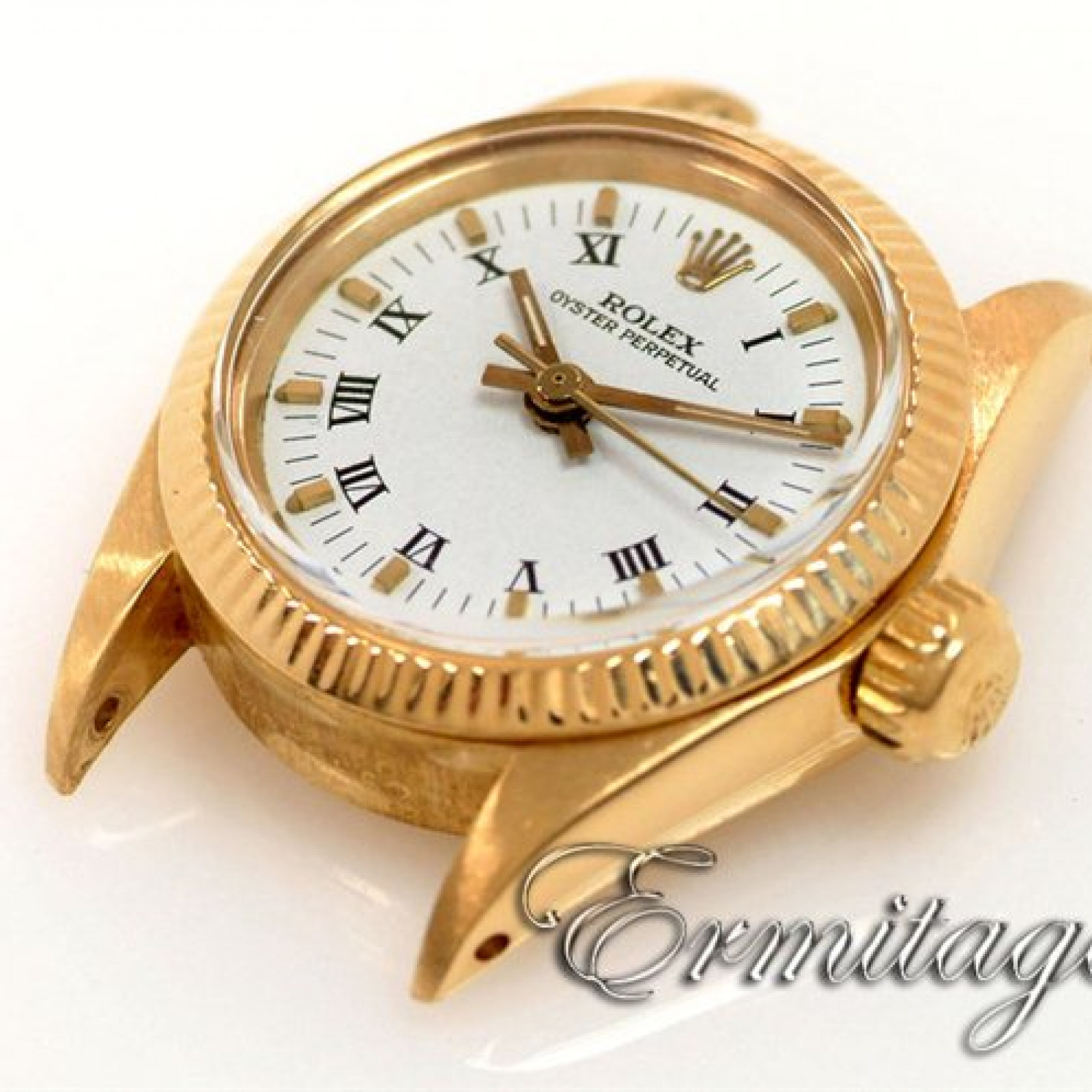 Vintage Rolex Oyster Perpetual 6719 Gold with White Dial